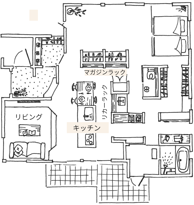 画像：リビングダイニングキッチン